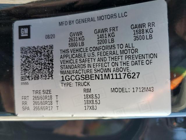 2021 CHEVROLET  COLORADO 1GCGSBEN1M1117627