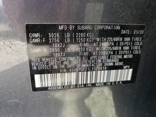 2020 SUBARU OUTBACK ON 4S4BTGKD1L3173419