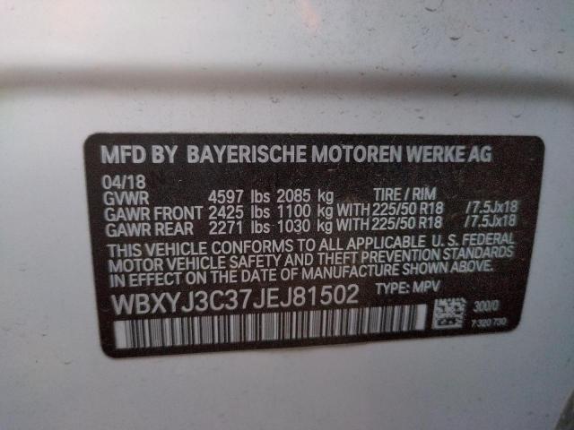 2018 BMW X2 SDRIVE2 WBXYJ3C37JEJ81502