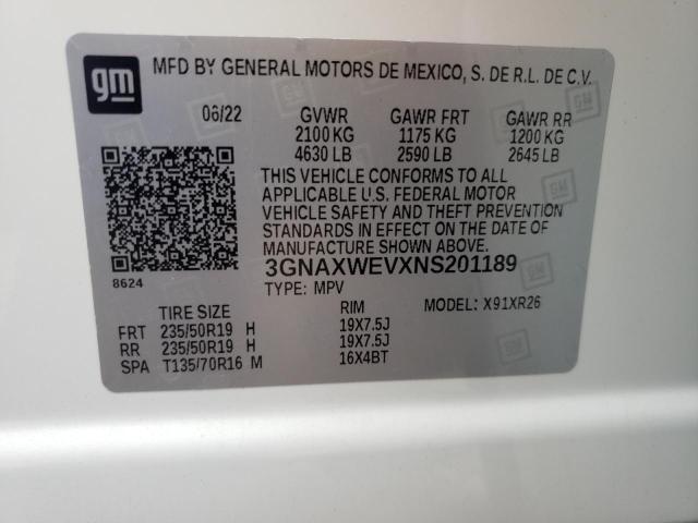 2022 CHEVROLET EQUINOX RS 3GNAXWEVXNS201189