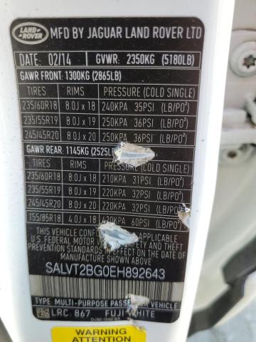SALVT2BG0EH892643 Land Rover RANGEROVER