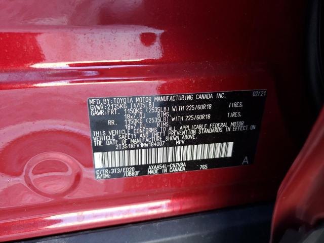 2021 TOYOTA RAV4 TRD O 2T3S1RFV1MW184007