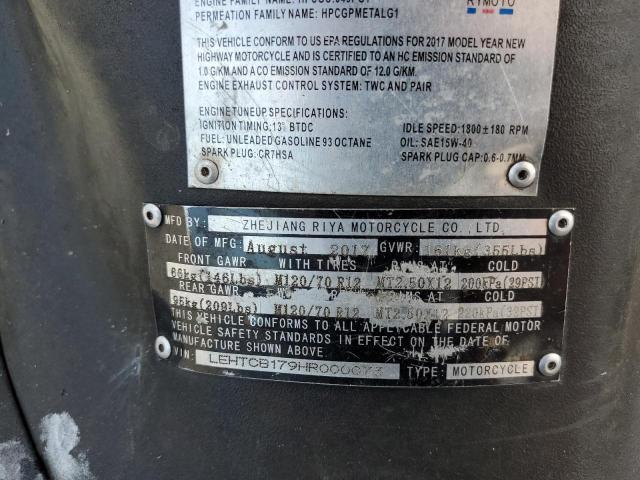 2017 YAMAHA ALL OTHER LEHTCB179HR000073