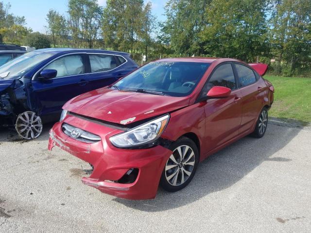 VIN: KMHCT4AE6HU379186 Auction: COPART Lot: 59327652 Location: MA - WEST WARREN KMHCT4AE6HU379186 HYUNDAI ACCENT 2017 RED Photo 2