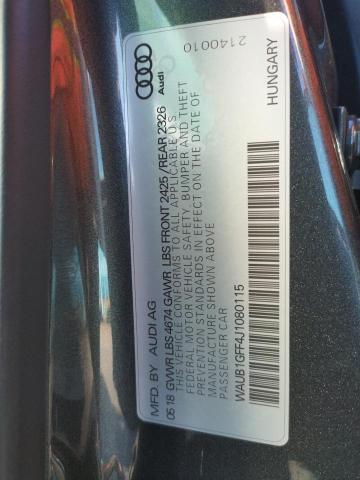 2018 AUDI S3 PREMIUM WAUB1GFF4J1080115