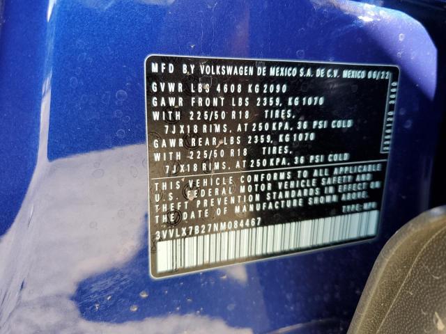 2022 VOLKSWAGEN TAOS SE IQ - 3VVLX7B27NM084467