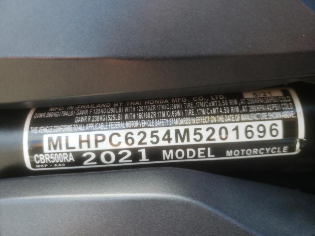 2021 HONDA CBR500 RA MLHPC6254M5201696