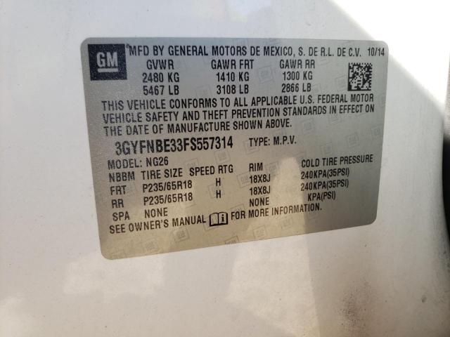 3GYFNBE33FS557314 Cadillac Srx Luxury Collection