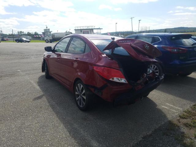 VIN: KMHCT4AE6HU379186 Auction: COPART Lot: 59327652 Location: MA - WEST WARREN KMHCT4AE6HU379186 HYUNDAI ACCENT 2017 RED Photo 3