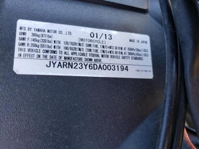 2013 YAMAHA YZFR1 C JYARN23Y6DA003194