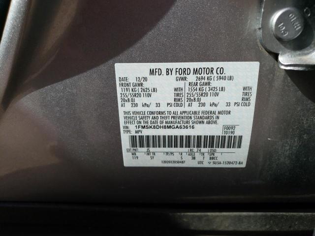 2021 FORD EXPLORER X - 1FMSK8DH8MGA63616