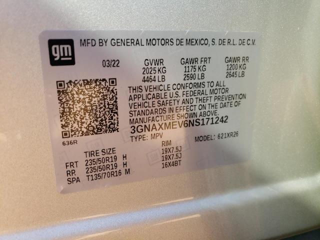2022 CHEVROLET EQUINOX RS 3GNAXMEV6NS171242