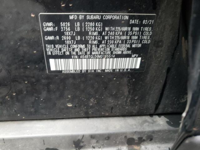 2021 SUBARU OUTBACK ON 4S4BTGLD0M3185514