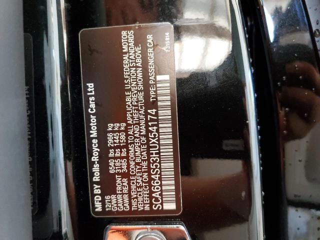 2017 ROLLS-ROYCE GHOST SCA664S53HUX54174