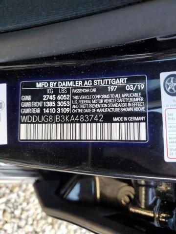 2019 MERCEDES-BENZ S 63 AMG 4 WDDUG8JB3KA483742
