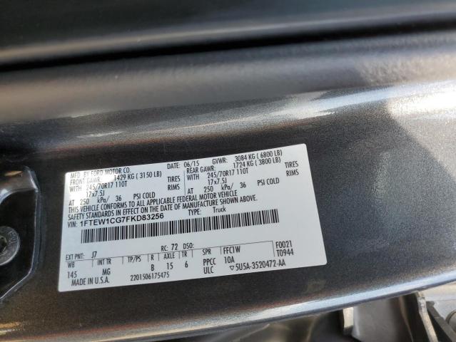 2015 FORD F 150 1FTEW1CG7FKD83256