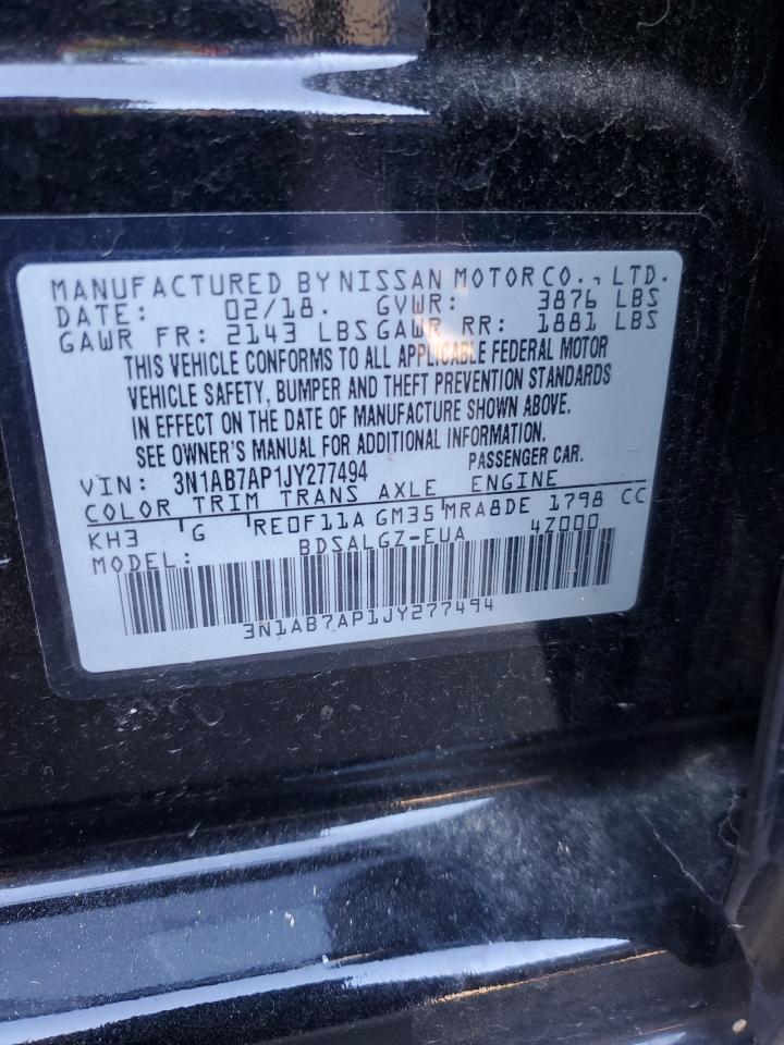 3N1AB7AP1JY277494 NISSAN SENTRA 2018