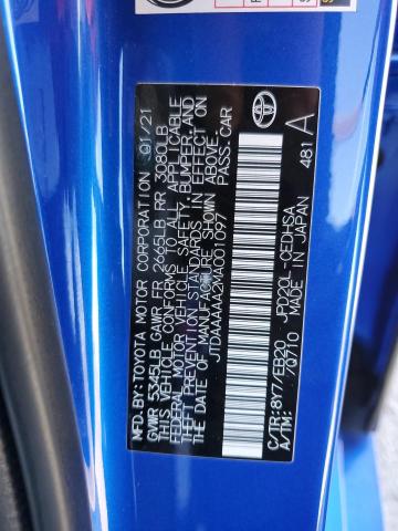 2021 TOYOTA MIRAI XLE JTDAAAAA2MA001097