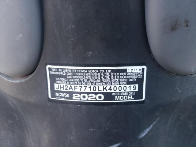 2020 HONDA NCW50 JH2AF7710LK400019