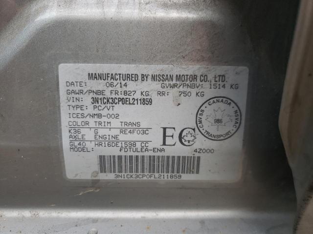 2015 NISSAN MICRA 3N1CK3CP0FL211859