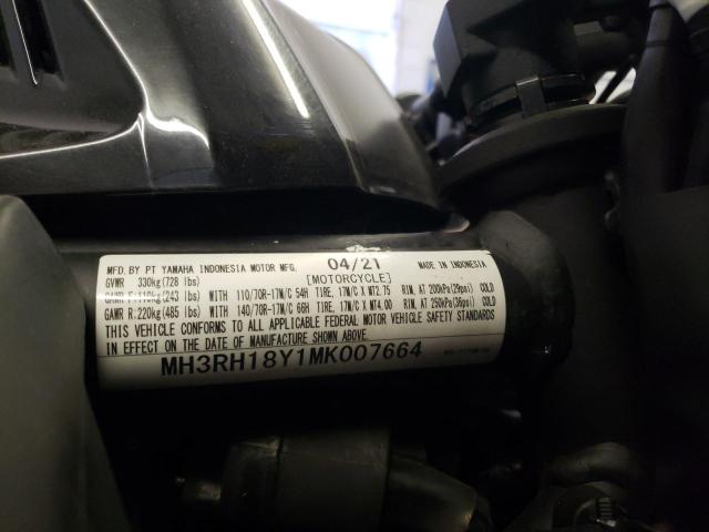 2021 YAMAHA YZFR3 A MH3RH18Y1MK007664