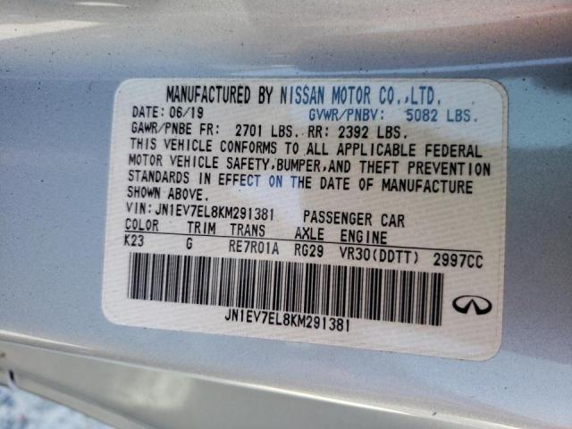 2019 INFINITI Q60 PURE - JN1EV7EL8KM291381