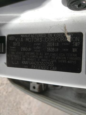 KNAFU4A21C5527555 KIA FORTE EX