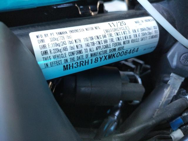 2021 YAMAHA YZFR3 A MH3RH18YXMK006464
