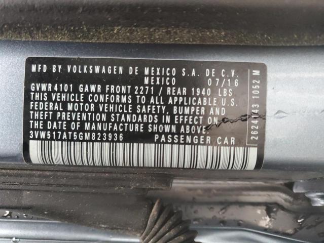 2016 VOLKSWAGEN BEETLE S/S 3VW517AT5GM823936