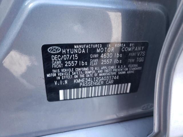 2016 HYUNDAI SONATA HYB - KMHE34L12GA031744