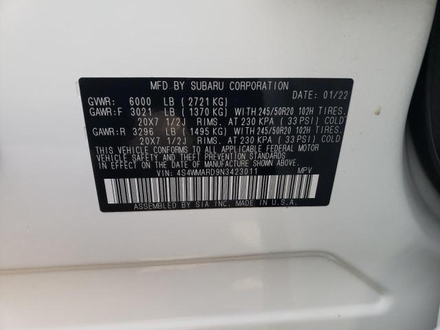 2022 SUBARU ASCENT TOU 4S4WMARD9N3423011