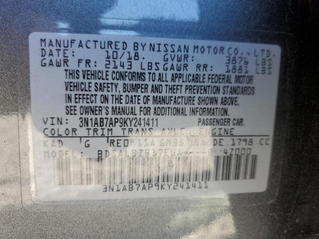 3N1AB7AP9KY241411 Nissan SENTRA S