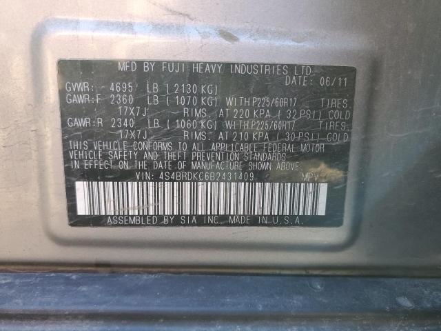 4S4BRDKC6B2431409 Subaru Outback 3.6r Limited