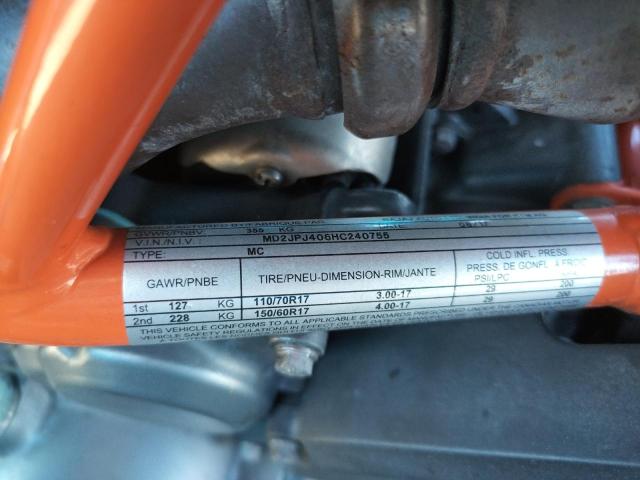 2017 KTM 390 DUKE MD2JPJ406HC240755