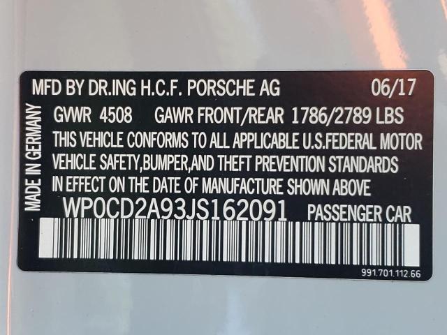 2018 PORSCHE 911 TURBO - WP0CD2A93JS162091