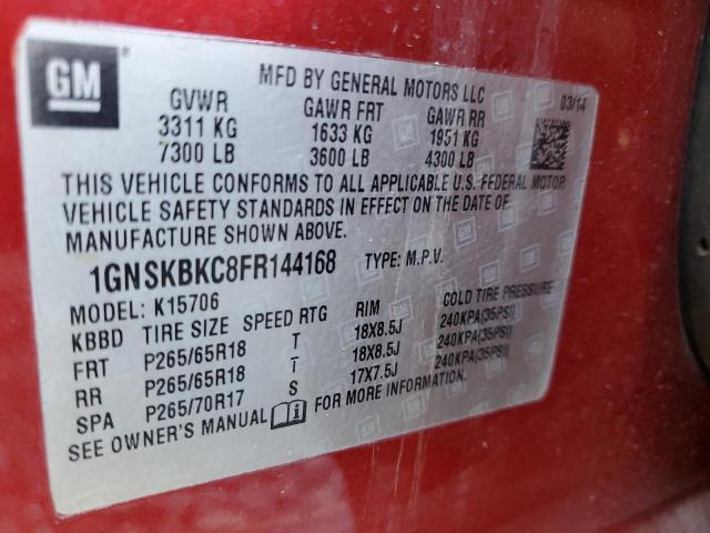 2015 CHEVROLET TAHOE K150 - 1GNSKBKC8FR144168