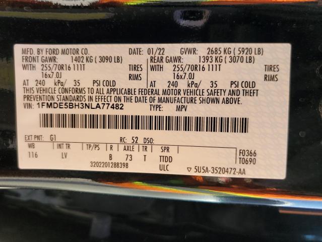 2022 FORD BRONCO BAS 1FMDE5BH3NLA77482