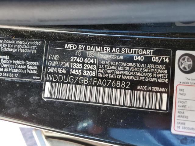 2015 MERCEDES-BENZ S S600 WDDUG7GB1FA076882