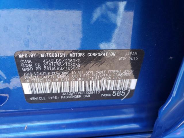 2015 MITSUBISHI LANCER EVO JA32W7FV0FU028416
