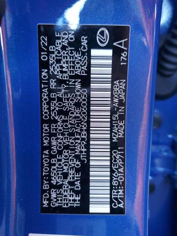 2022 LEXUS UX 250H BA JTHP9JBH6N2060050