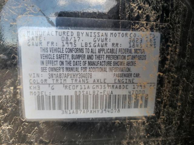 3N1AB7APXHY394078 Nissan SENTRA S