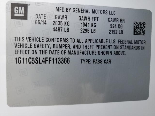 1G11C5SL4FF113366 Chevrolet MALIBU 1LT