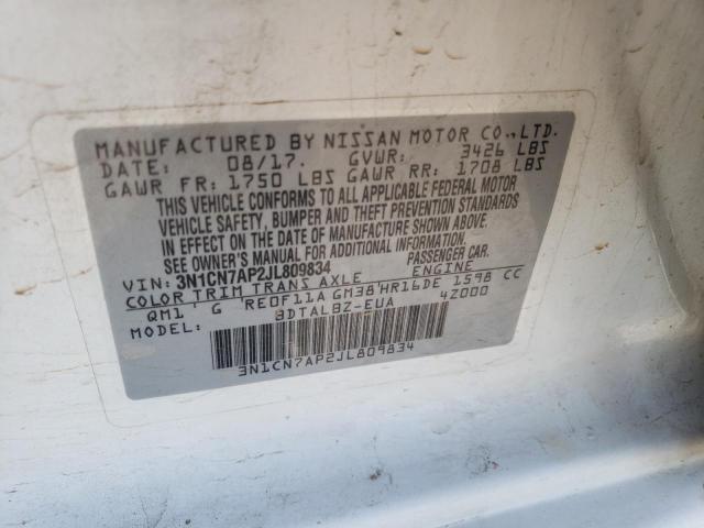 2018 NISSAN VERSA - 3N1CN7AP2JL809834