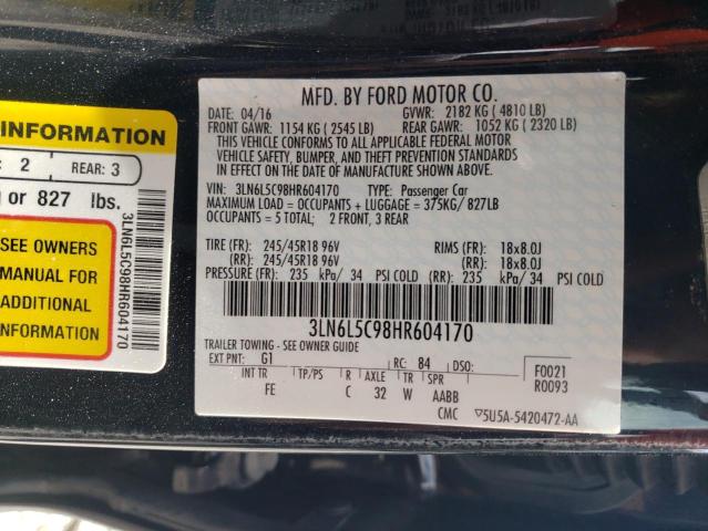 2017 LINCOLN MKZ SELECT 3LN6L5C98HR604170