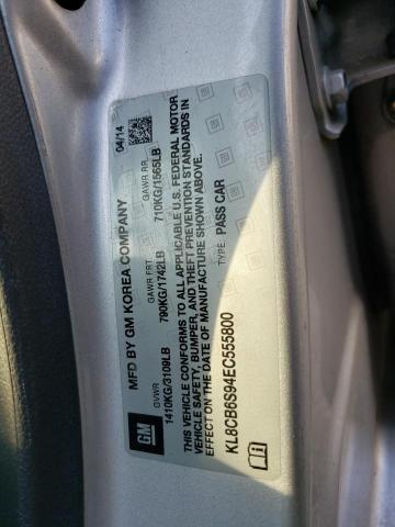 2014 Chevrolet Spark Ls VIN: KL8CB6S94EC555800 Lot: 49137524