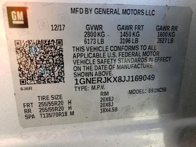 2018 CHEVROLET TRAVERSE R 1GNERJKX8JJ169049