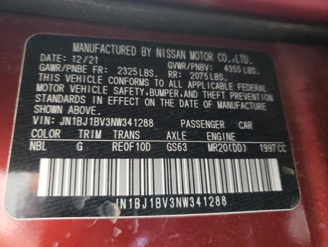 JN1BJ1BV3NW341288 Nissan Rogue Sport Sv