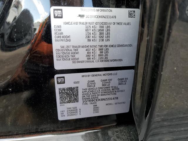 2022 GMC SIERRA LIM 1GTR9CEK6NZ231478