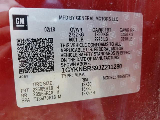 2018 CADILLAC XT5 - 1GYKNBRS9JZ211280