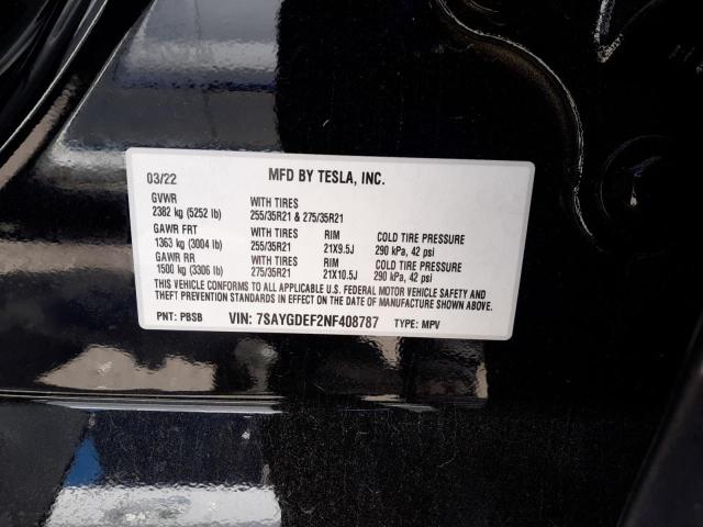 7SAYGDEF2NF408787 Tesla Model Y